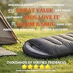 SWTMERRY- Sleeping Bag 3 Seasons (Summer, Spring, Fall) Warm & Cold Weather - Lightweight,Waterproof Indoor & Outdoor Use for Kids, Teens & Adults for Hiking, Backpacking and Camping