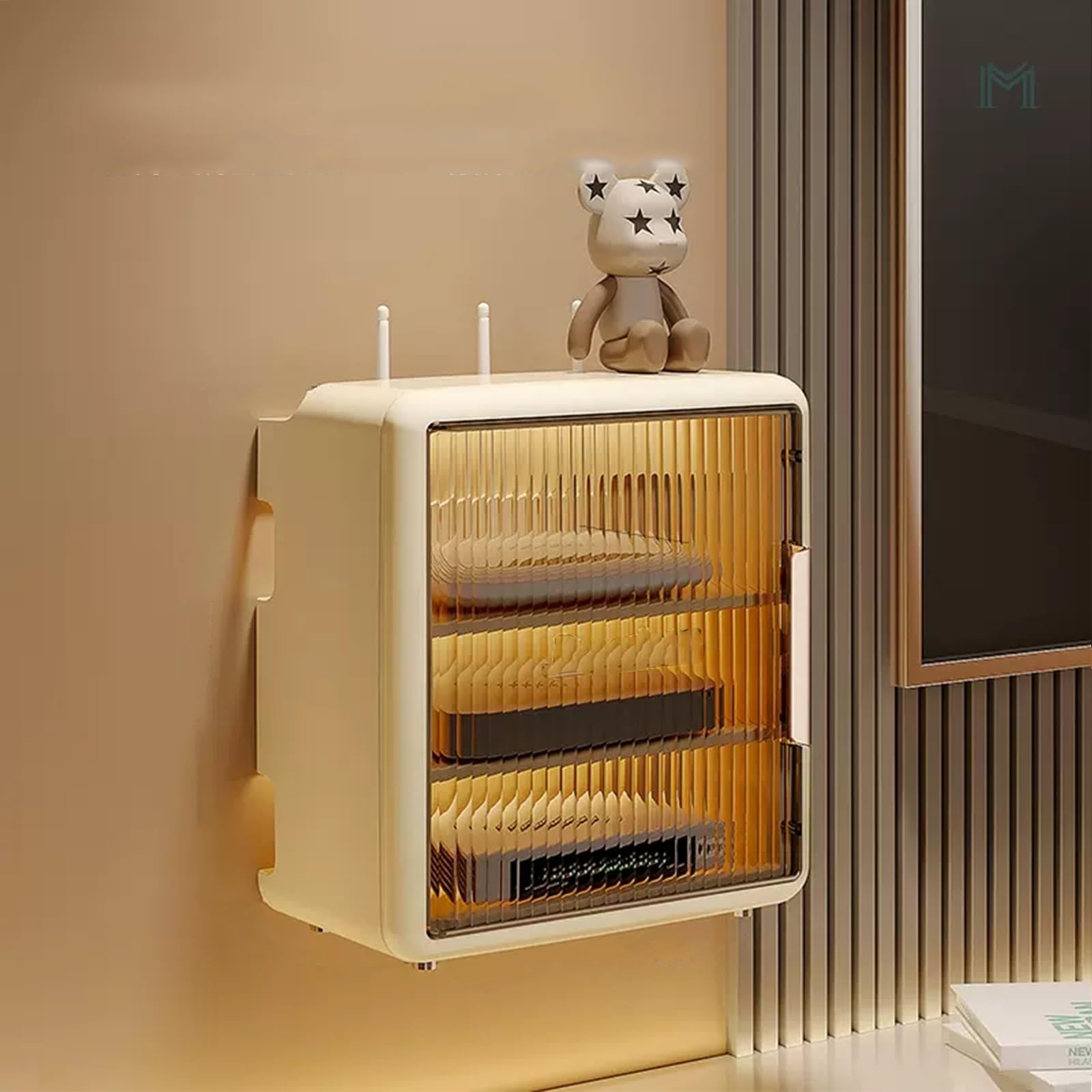 Organisateur de routeur WiFi multicouche avec gestion des câbles, cache les câbles, multiprise et routeur pour une installation soignée à la maison et au bureau