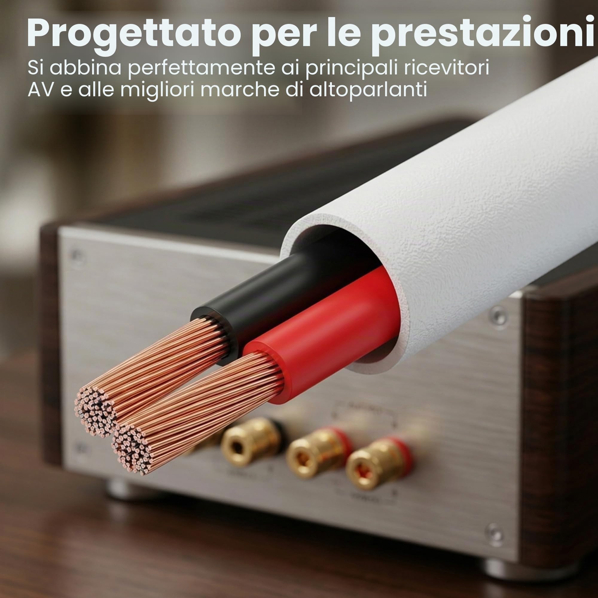 GearIT Cavo per altoparlanti da parete OFC 2 x 4 mm≤ (15,24 metri, bianco) in rame privo di ossigeno, cavo audio Hi-Fi per montaggio a parete, CL2, 2 conduttori, calibro 12 AWG, 15,2 m
