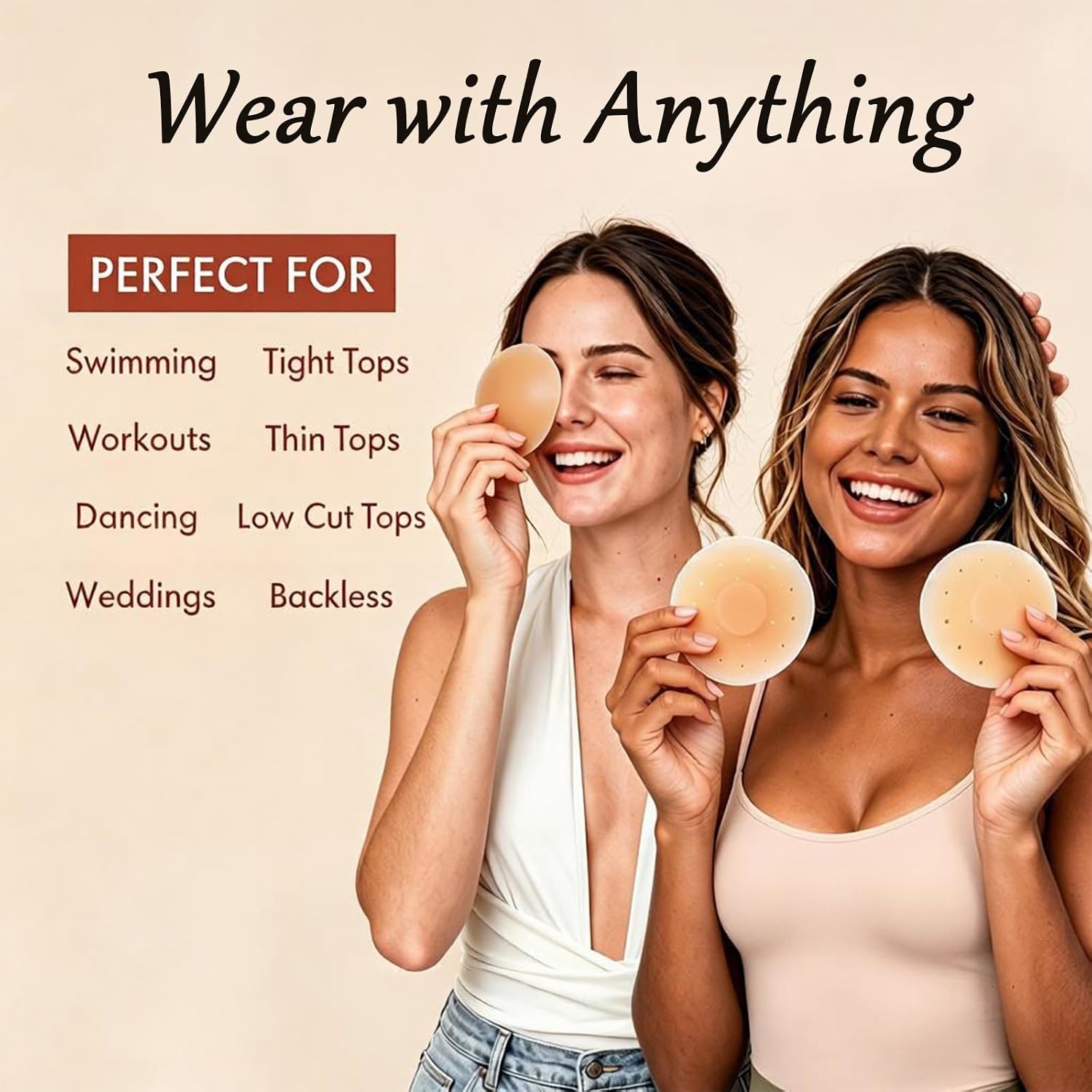 Breathable Nipple Covers for Women (3.15in Large)