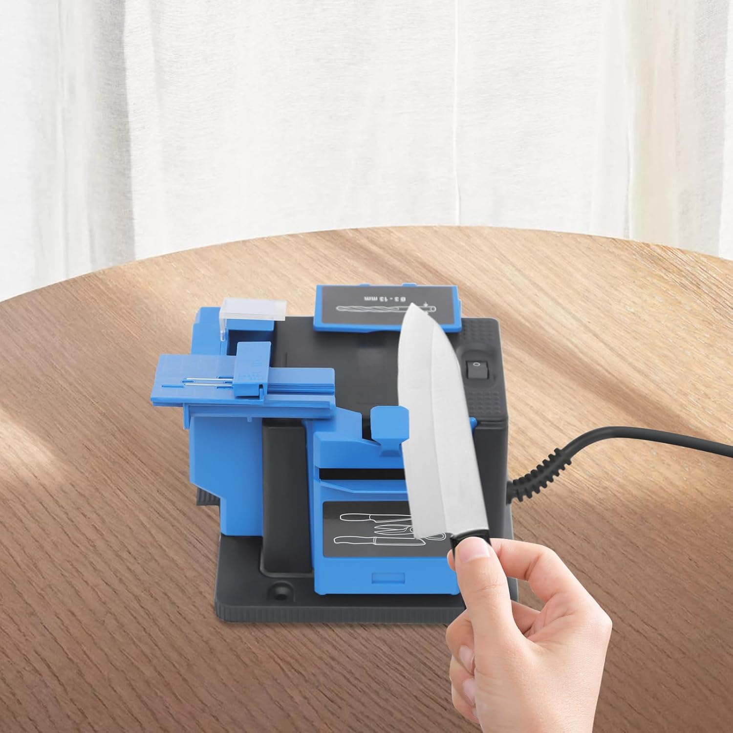 Universal Sharpening Station,110V 96W Multifunctional Electric Sharpener,Drill Bit Knife Sharpener,15°-50° Adjustable Angle Chisel & HSS Drill for Sharpening & Polishing Stainless Stee Alloy