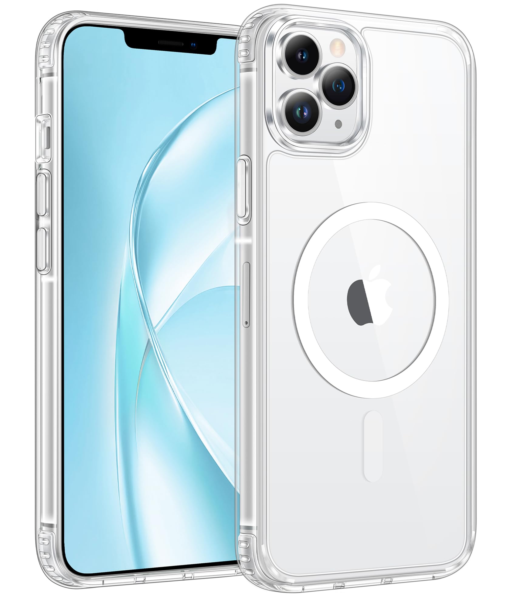 FNTCASE for iPhone 11 Pro Max Case Clear, Fit for Magsafe, Anti Yellowing