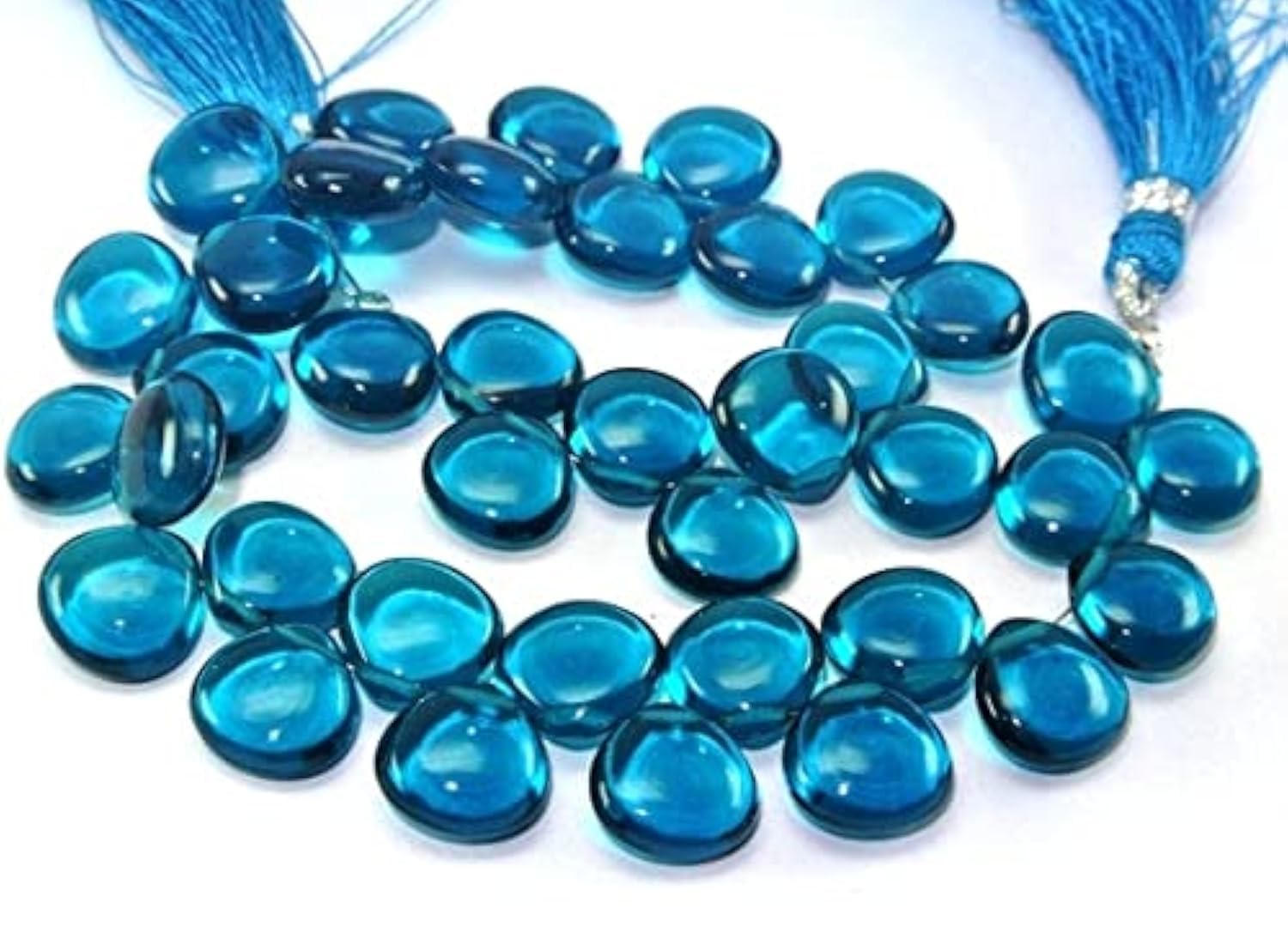 Quartz bleu teal briolettes cœur AAA pour vos créations de bijoux haute joaillerie