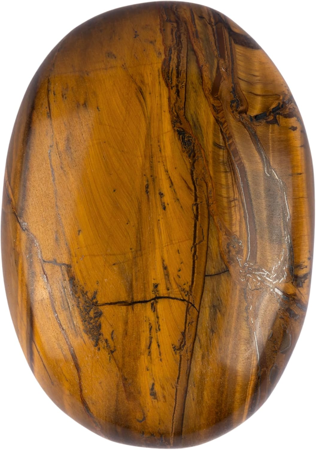 Tiger’s Eye Palm Stone, Oval Shaped Crystals and Healing Stones- Pocket Worry Stone for Anxiety and Stress Relief – Healing Crystals for Meditation, Reiki, Spiritual and Crystal Gifts