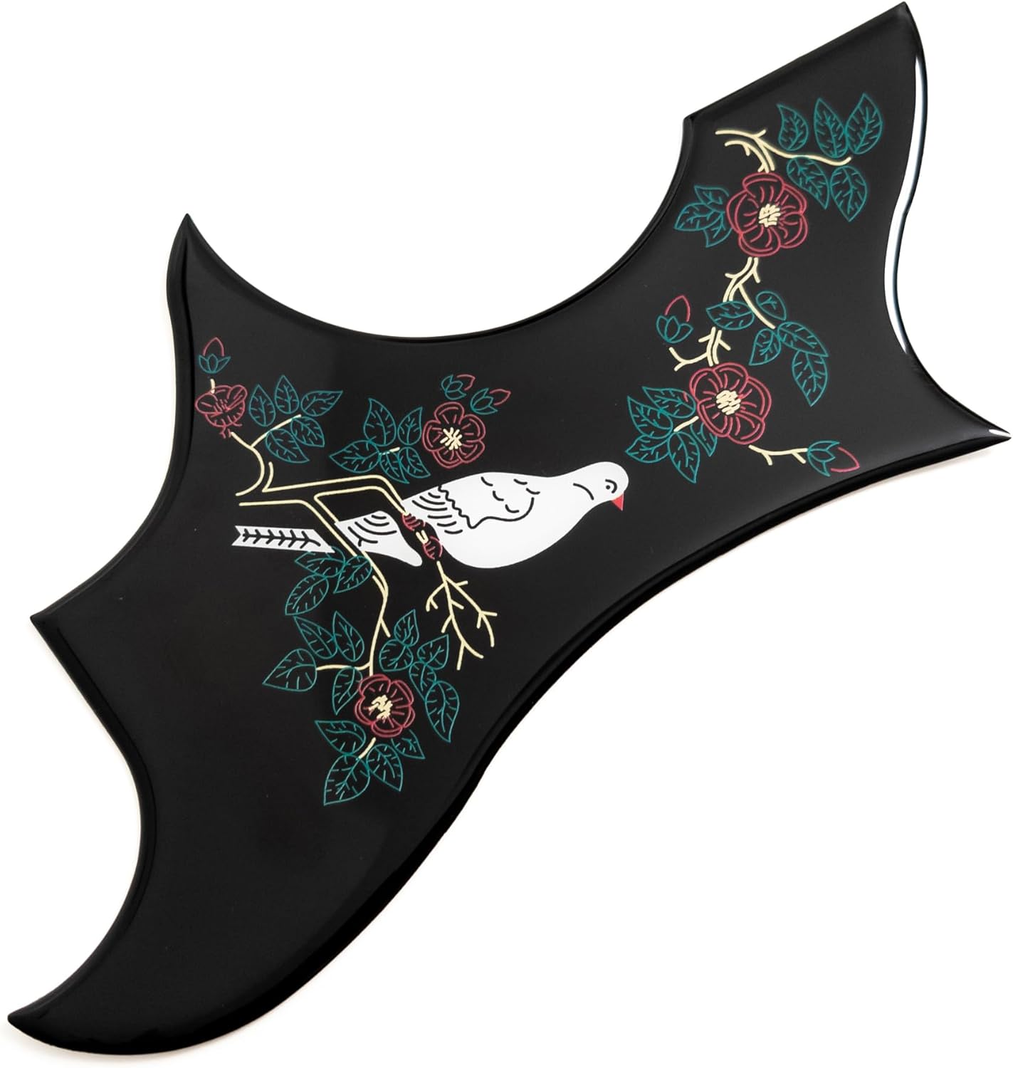 Acoustic Guitar Pickguard Brown Tortoise for 36-41 Inch Guitars, Compatible with Gibson Jumbo Body, Dove Hummingbird Design, 2.0mm Thick, Self-Adhesive, Vintage Style Scratch Protection