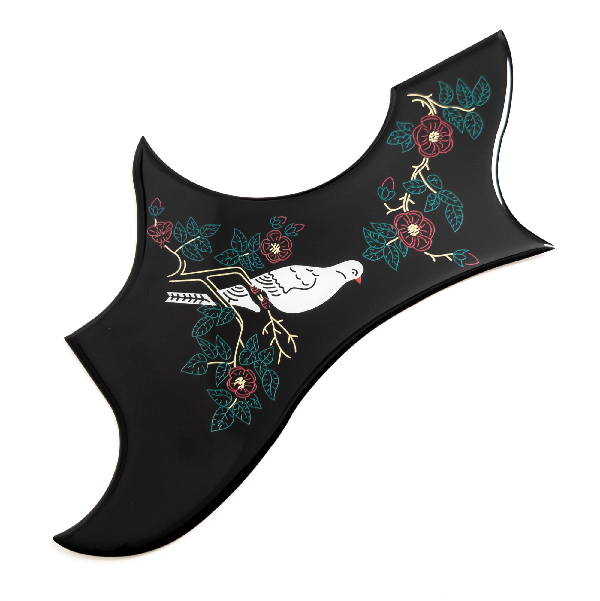 Pickguard do gitary akustycznej, zestaw 2 szt. do gitar 91-100 cm, kompatybilny z korpusem Gibson Jumbo, wzór gołębica kolibra, grubość 2 mm, samoprzylepna, odporna na zarysowania