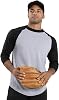 Camiseta de béisbol de manga 3/4 para hombre Augusta Sportswear 2.0 | Camiseta raglán de mezcla de algodón suave 3