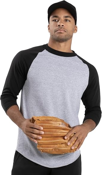 Augusta Sportswear Mens Baseball 3/4 Sleeve Tee 2.0 | Soft Cotton Blend Raglan Tee