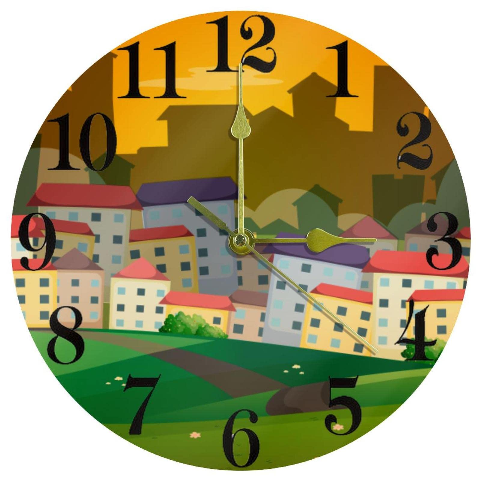 Horloge murale ronde à quartz sans bruit pour retrouver le calme à la maison et à l'école