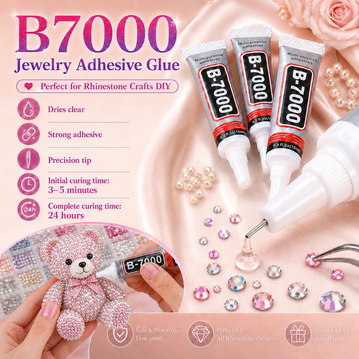 40000Pcs Resin Jelly Rhinestones for Bedazzling Kit 40 Colors 3mm Gems | B7000 Jewelry Glue, Flatback gems,Tools,Nails diamond art,Clothes,Tumblers,Shoes,DIY,Crafts