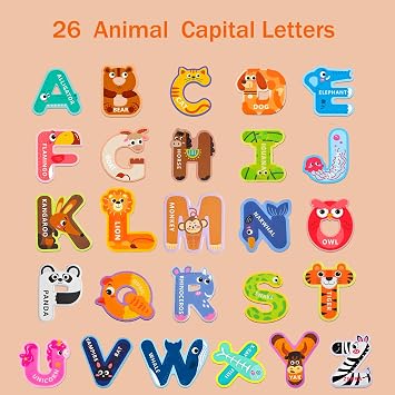 Fridge Magnets for Toddlers 1-3, Magnetic Letters, Alphabet Magnets for Fridge, Magnetic Alphabet Letters, ABC Magnets for Toddlers 1-3 Refrigerator, Letter Magnets, Magnetic Toys for Toddlers 1-3