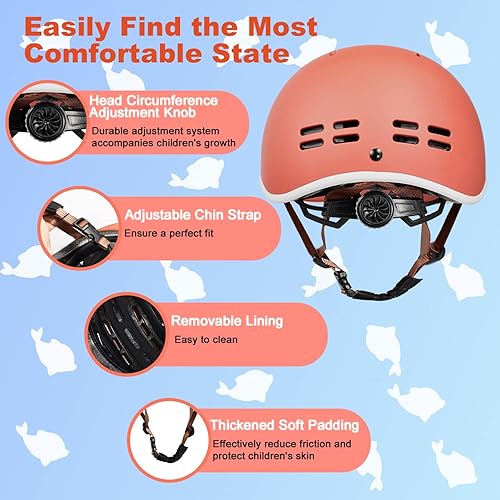 Miniatura 3 de SIFVO - Casco de bicicleta para niños, casco de patineta, casco de protección completa, casco de bicicleta para niños y niñas, casco de bicicleta