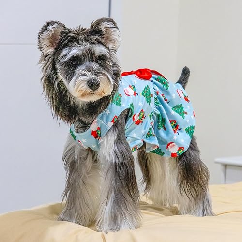 Miniatura 4 de CuteBone Vestidos de terciopelo para perros pequeños, ropa para mascotas, falda de cachorro con lazo para el pelo, CVA34S