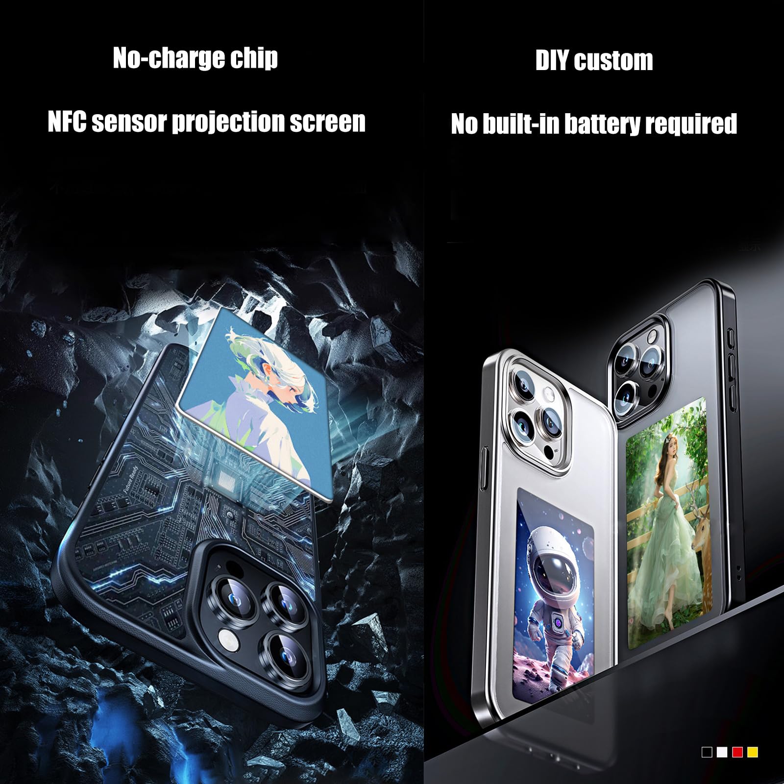 Custodia per telefono, cover in acrilico, 15 GRIGIO, M GRIGIO | Dynamic Abilita la custodia del telefono, schermo di condivisione, aggiorna la custodia del telefono dello schermo