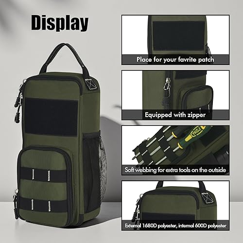 Miniatura 4 de LAKE OF FIRE Pequeña bolsa de herramientas para hombres con múltiples bolsillos, impermeable, resistente al agua, bolsa de herramientas con