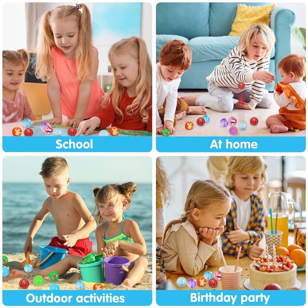 Ricofot 100 Balles Rebondissantes 25mm - Multicolores Pour Enfants - Jeu Extérieur/Intérieur, Cadeau Fête