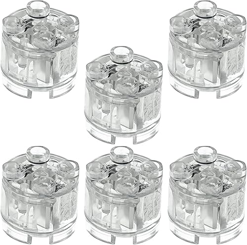 Miniatura 7 de ASTEM Kit de accesorios de ladrillos iluminados de color blanco claro, paquete de ladrillos de luz LED transparente clásico de 2 x 2, 6 piezas de