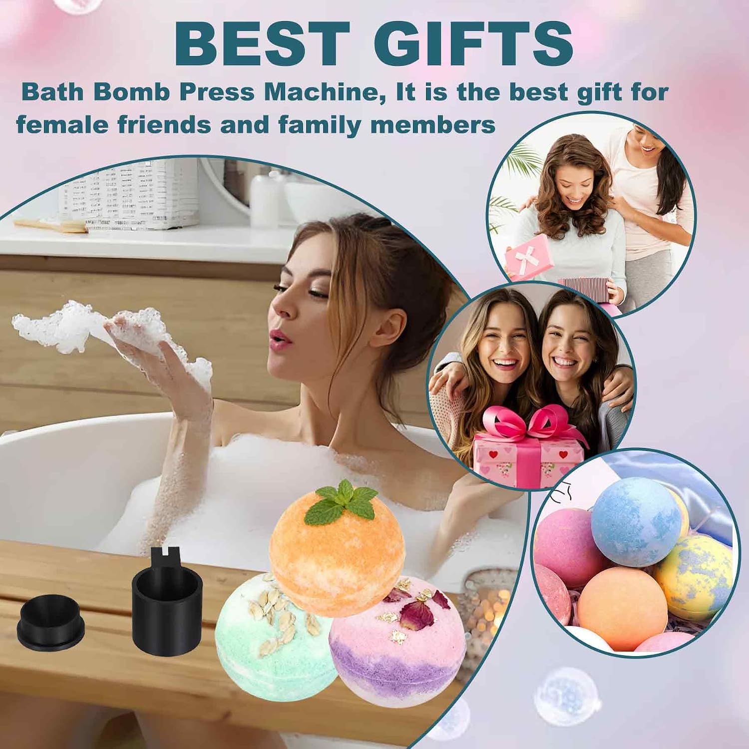 Bath Bomb Molds Kit Stocking Stuffers for Women Kids Shower Steamer Molds