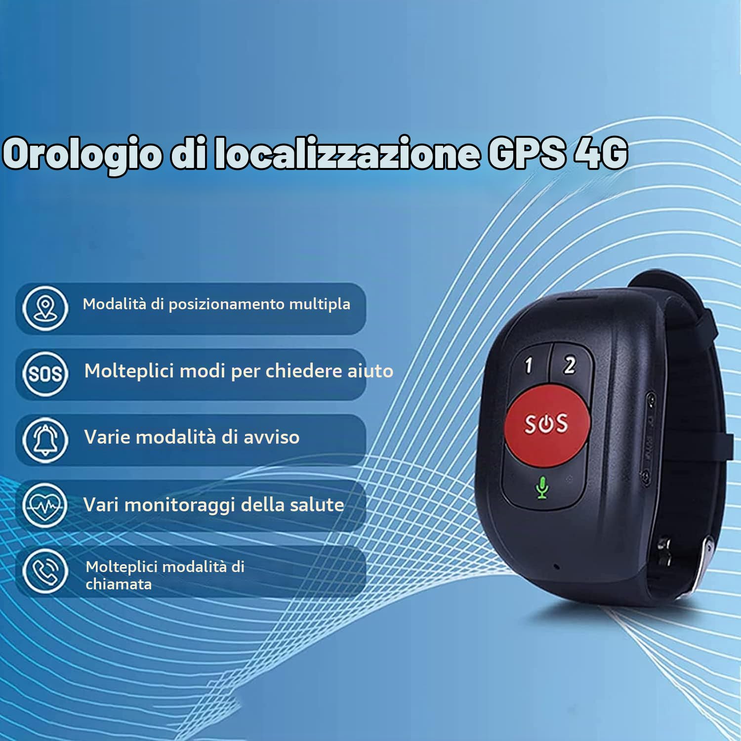 Collegato con il braccialetto rilevatore di cadute Pulsante antipanico SOS per anziani GPS 4G Chiamate GPS Tracker IP67 Impermeabile Pedometro