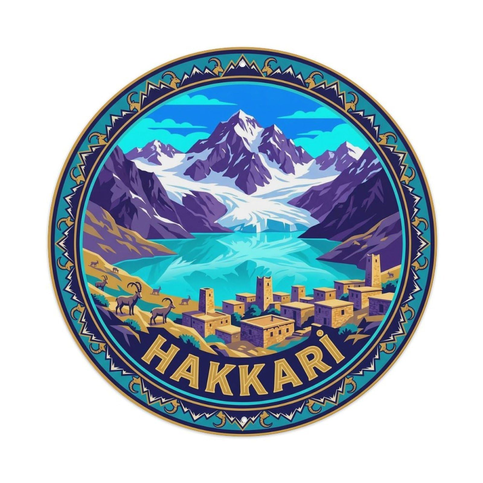 Hakkari Cilo Sat Mountains Turkey Nature Travel Graphic Metal Tin Sign
