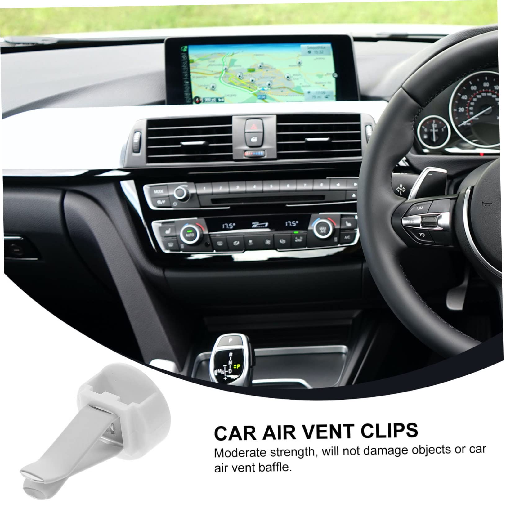 Clip per Bocchetta Auto 100 Pezzi Metallo e Plastica Bianco | Kit per Uscita Aria, per DIY e Decorazione Auto, Lavorazione Affidabile, Non Facile da Rompere