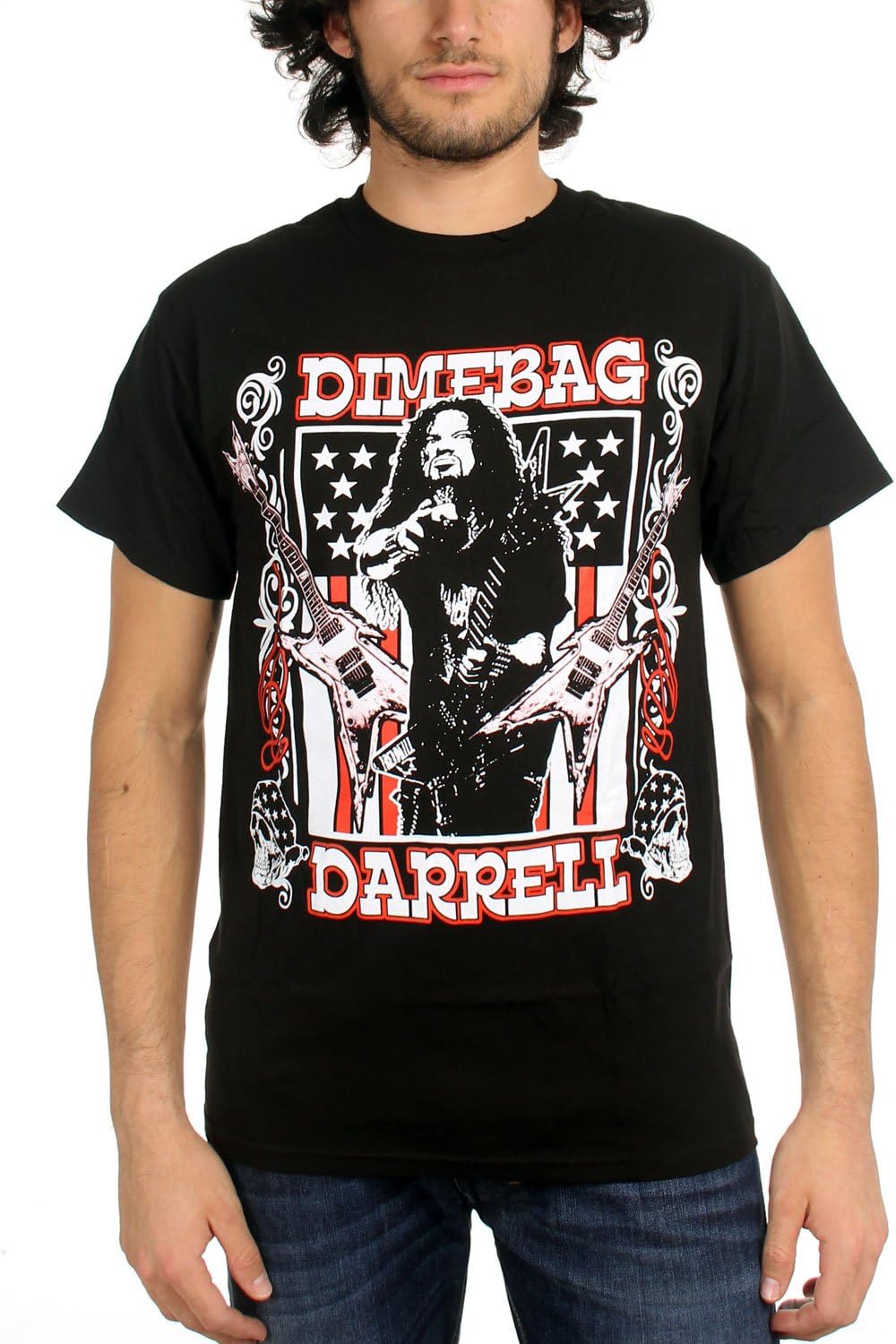Dimebag Darrell- Guitar Flag T-Shirt Size S