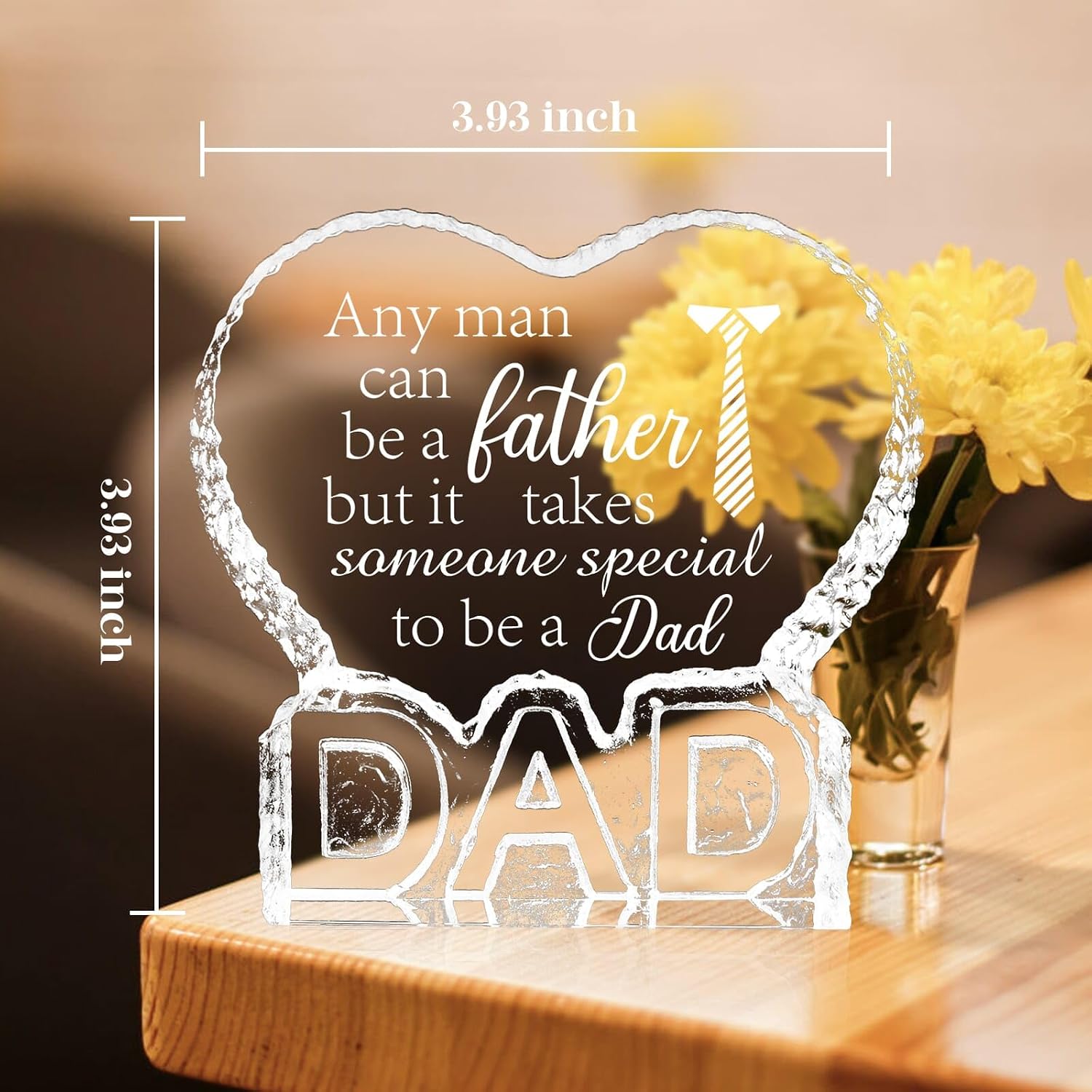 Fathers Day Birthday Gifts for Daddy Dad, Fathers Day Crystal Gifts from Daughter Son Kids, Gift for Dads Who Wants Nothing, Last Minute Gift for Daddy Papa, Dad Personalized Crystal Decor Presents