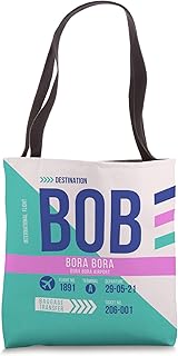 Vintage Bora Bora BOB Airport Code Travel Day Retro Travel Tote Bag