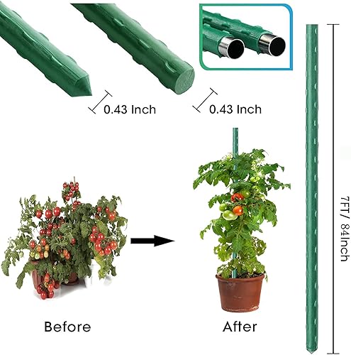 Miniatura 2 de 7Feet 25pcs Plantas Jardín Tomate Sticks Soportes para Pepino en Maceta, Fresa
