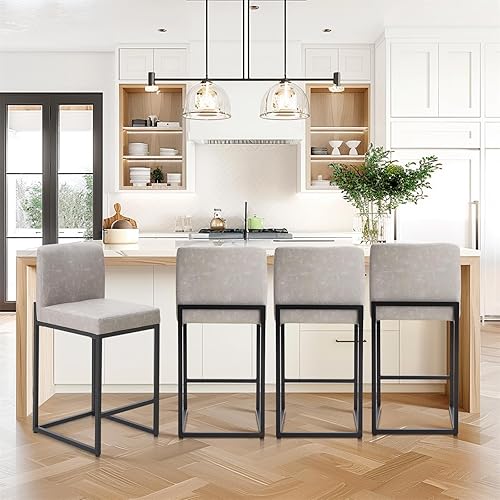 Miniatura 80 de Sophia & William Juego de 2 taburetes de bar marrones, taburetes de bar de 24 pulgadas de altura de mostrador para isla de cocina, taburetes de bar