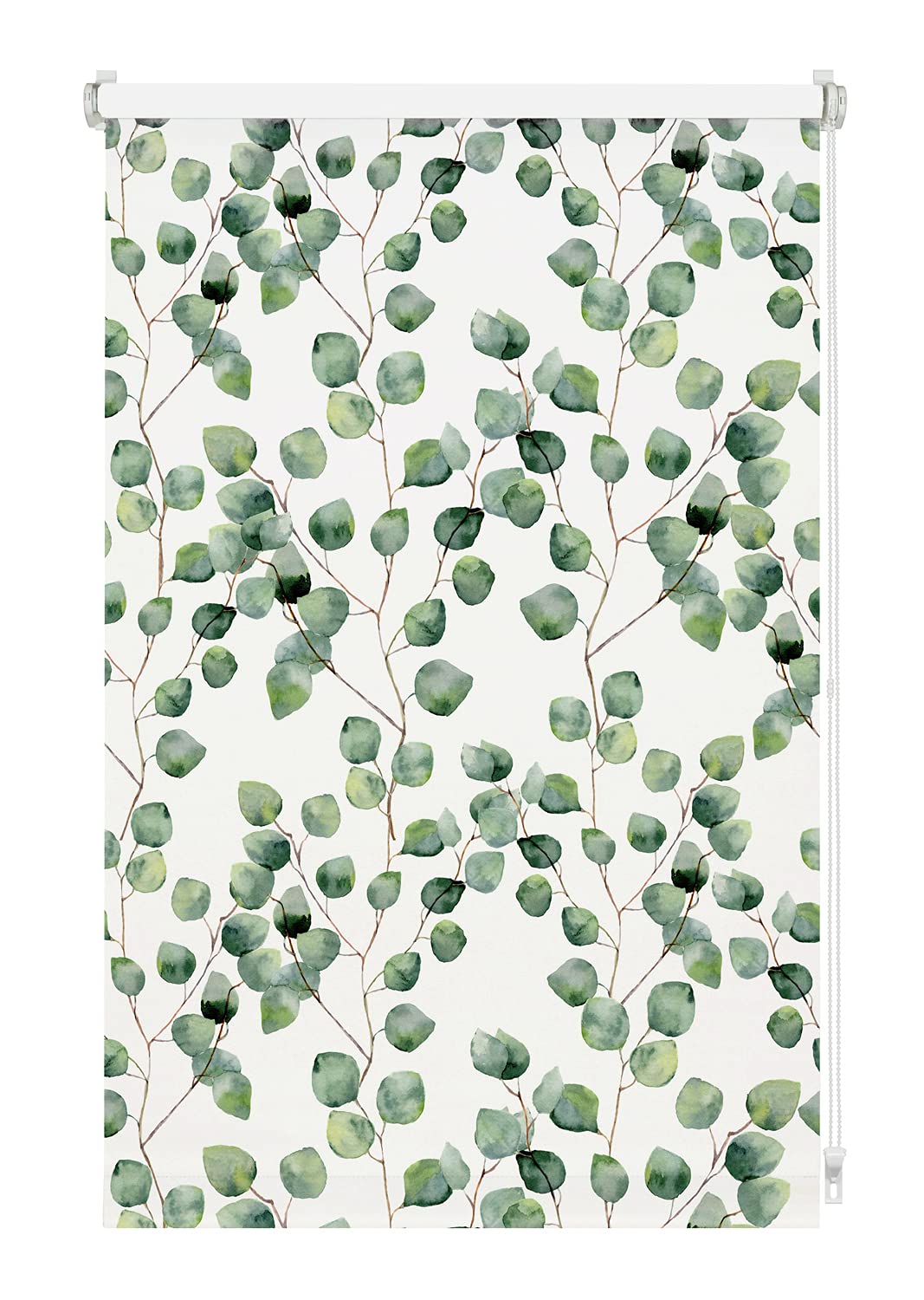 GARDINIA Rollo Digiprint Blackout Isabella zum Klemmen, Lichtundurchlässiges Rollo mit Digitaldruck, Alle Montage-Teile inklusive, Weiß/Dekor, 110 x 150 cm (BxH)