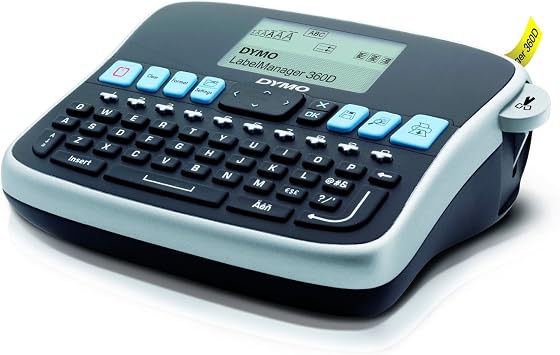 Dymo Label Manager 360D, Masaüstü Şarj Edilebilir Etiketleme Makinesi (6/9/12 mm D1 şeritlerle uyumlu kullanım) - S0879470