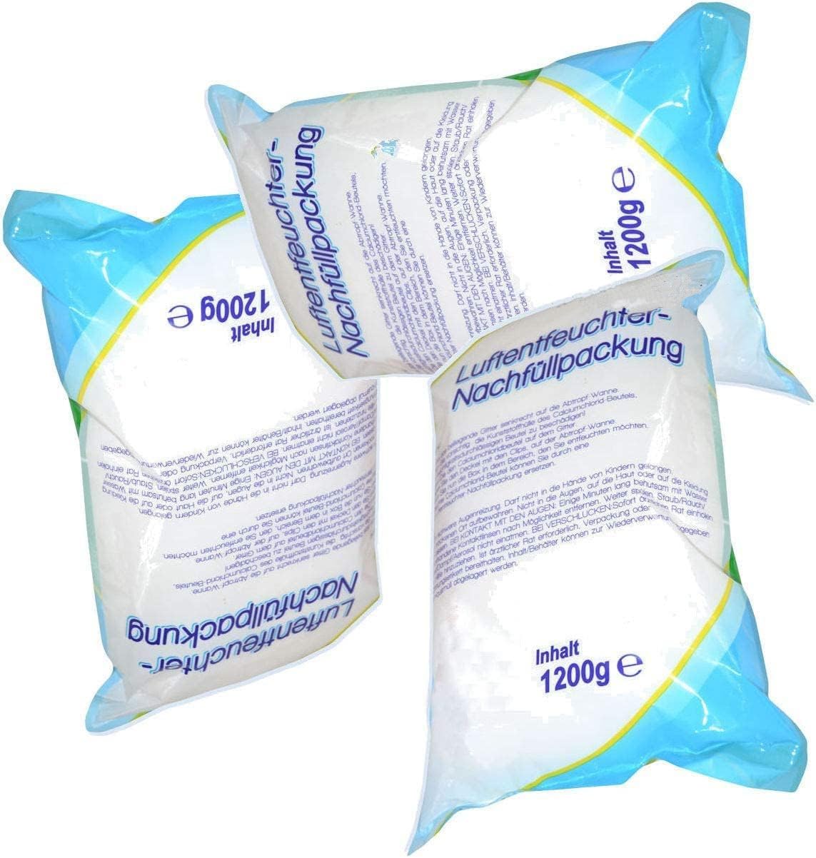 3 x 1,2kg Nachfüllpackung für Raumentfeuchter Granulat im Vliesbeutel Küche, Haushalt & Wohnen