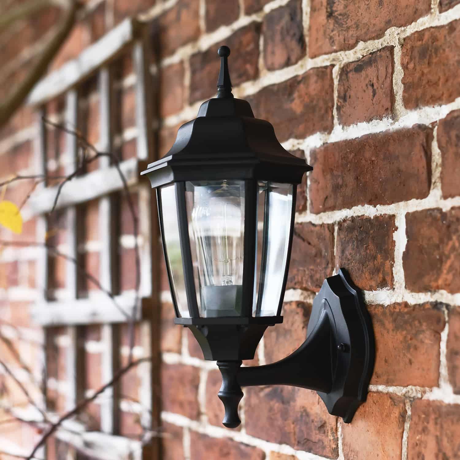 Traditional 'Pointed' Black Aluminium Victorian Wall Lantern