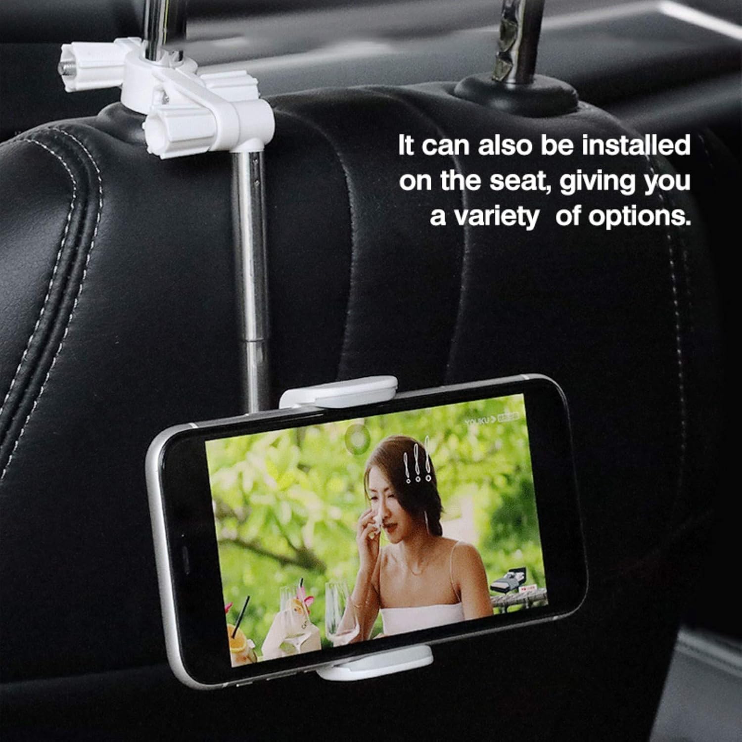 360 Rear View Mirror Phone Holder Phone Stand for Car Mount Cell Phone Automobile Cradle GPS Holder Adjustable Car Back Seat Mobile Phone Holder Degrees Rotating Retractable (Black*2pcs) : Cell Phones & Accessories