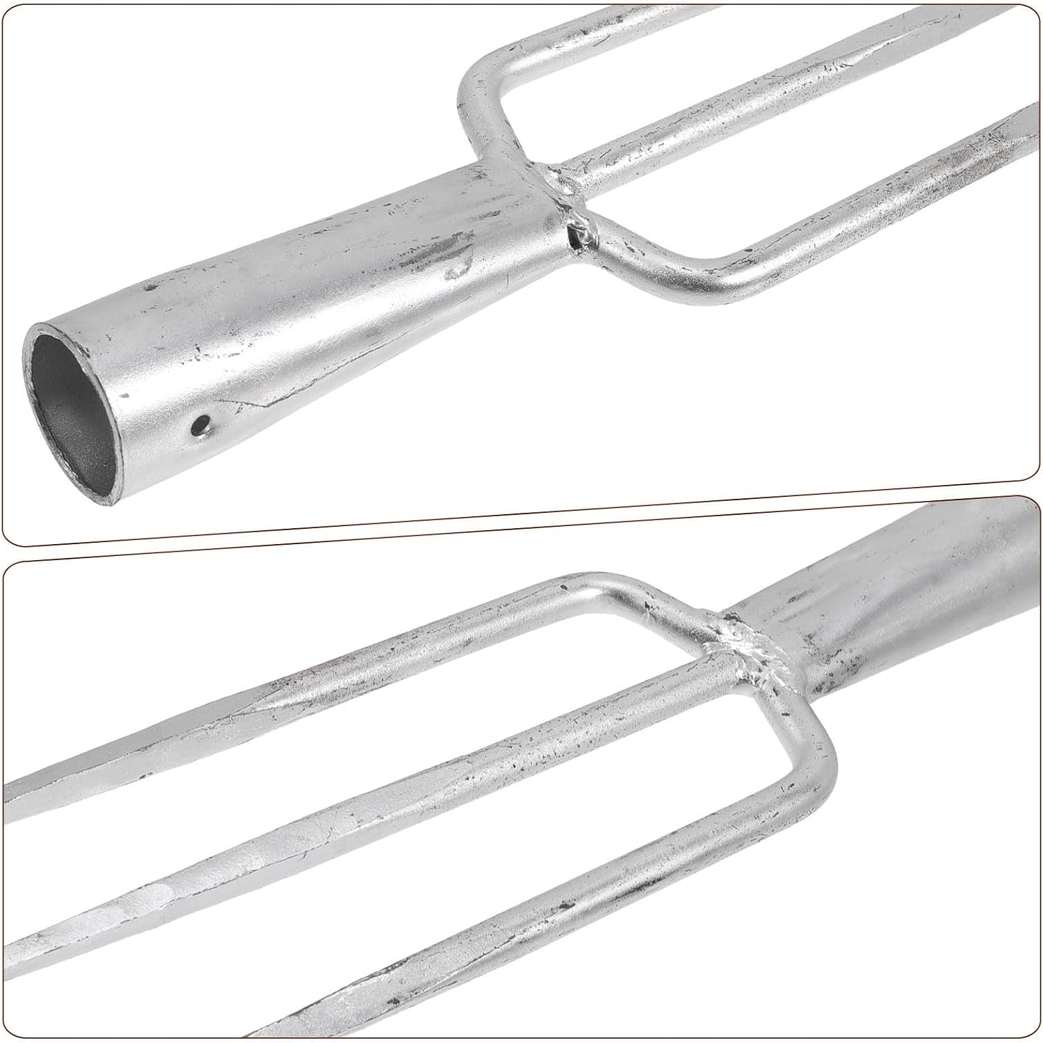 3 Prong Iron Fork for Garden and Fishing, Sharp Silver image 3