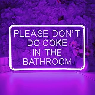 Please Don't Do Coke In The Bathroom Purple LED Neon Sign USB Home Bedroom Bathroom Game Room Bar Store Wall Decor Sign Birthday Party Christmas Gifts 5V 15.75" X 9.84" Indoors