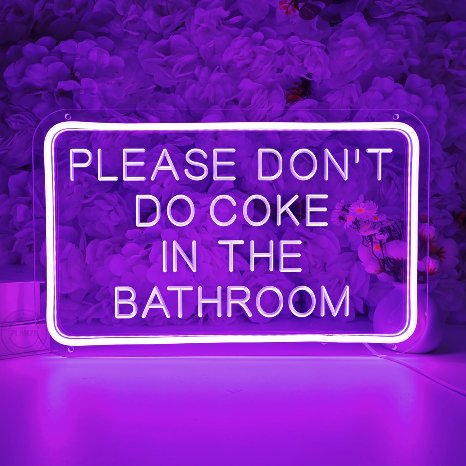 Planzo Please Don't Do Coke In The Bathroom LED Neon Light Sign Wall Decor