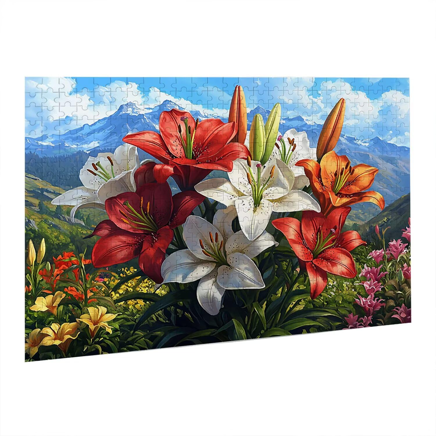 Jigsaw Puzzle, 1000 Pezzi Puzzle Classici, Fiori Di Gigli Puzzle Rilassamento Intelligence, Mpossibile Difficile Puzzle Impegnativo per Adulti Puzzle Gioco Familiare, Regalo Mazzo Di Fiori fr0-1087