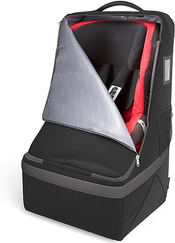 Koah Mochila de asiento de coche para viajes aéreos, portátil y fácil de transportar, diseño duradero e impermeable, Negro -, Viajes Negro