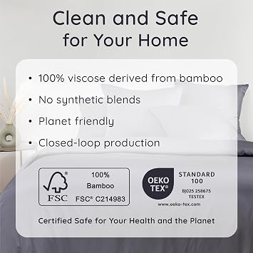Bambaw 竹由来の100%ビスコースボックスシーツ ツインサイズ、コーナーストラップ付き冷感ボックスシーツ、ツインマットレスボックスシーツのみ、15インチディープポケットシングルボックスシーツ ツインサイズ チャコール