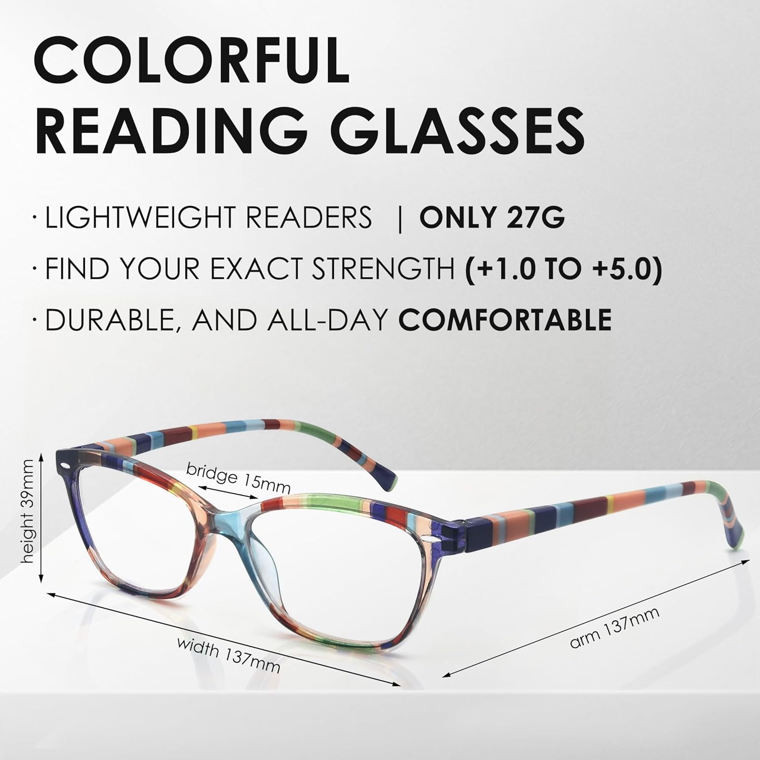 HEEYYOK 1.50 Reading Glasses Women Small Face 4-Pack Colorful Reader For Womens Cheaters Reading Ladies Lightweigth Flexible Spring Hinge - Image 4
