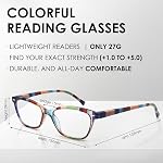 HEEYYOK Womens Reading Glasses 2.5 Small Face 4 Pack Colorful Readers For Women, Cateye Reader Cat Eye Glasses for Reading