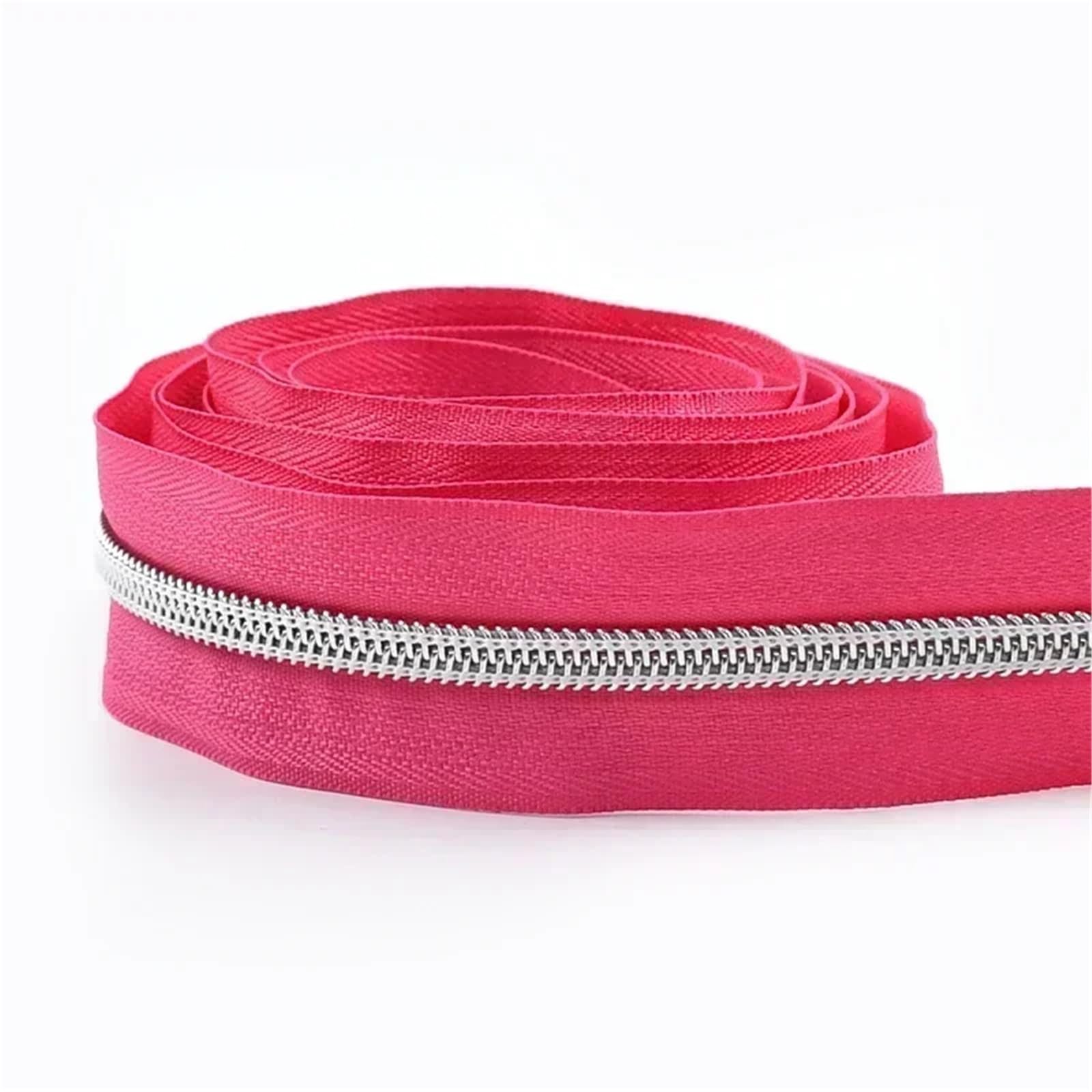 Two Way Zipper 2pc Silver 5# Nylon Zipper Tapes 1-5M Zippers Continuous Zip Roll Garment Repair Closure Zips Sewing Accessories(Color30,3.0Meters)