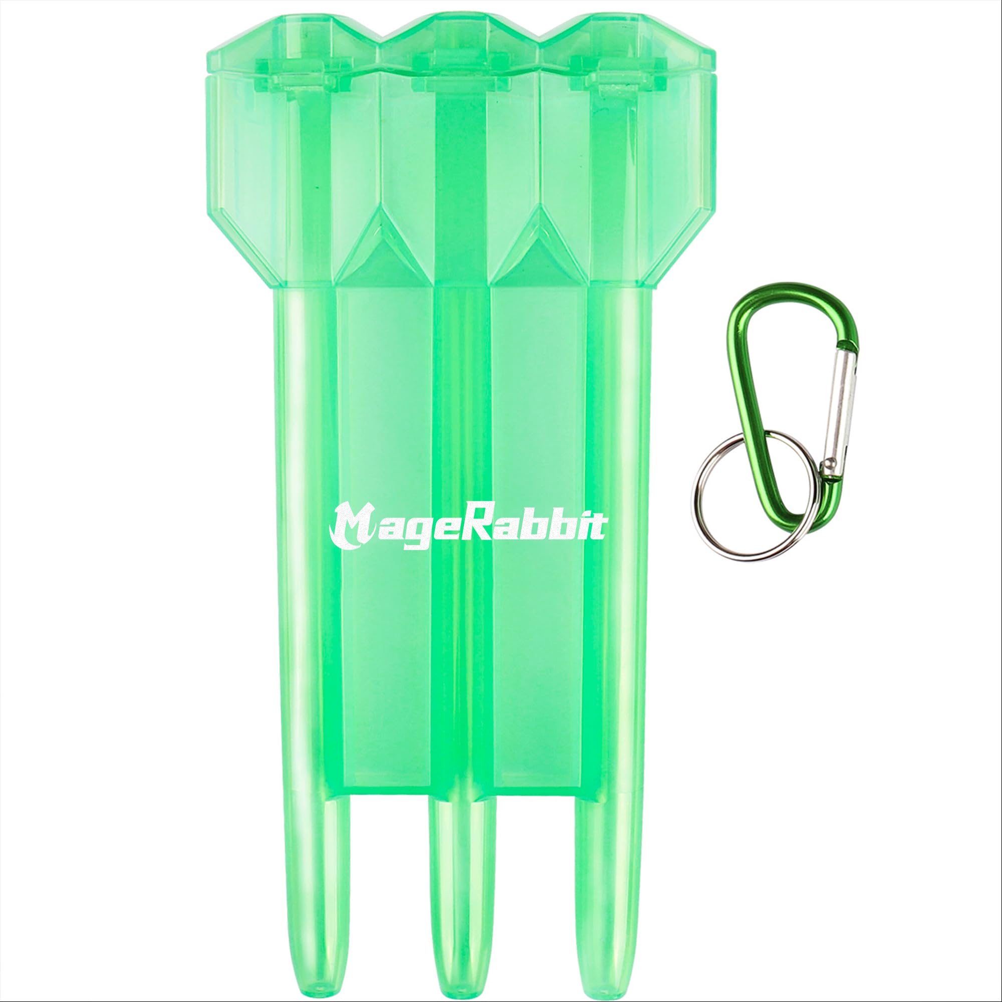MageRabbit Dart Case for 3 Darts Capacity,Dart Carrying case, Portable Dart Storage Box with Key-Locking Clasp (Green)