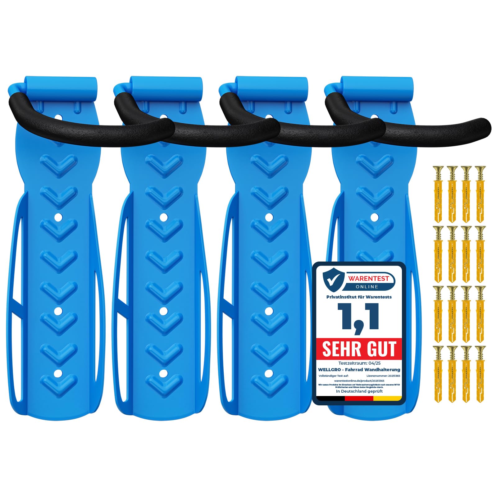 4 x WELLGRO Wand Fahrradhalter - Stahl Fahrrad Wandhalterung - Fahrrad  Haken - Fahrradstnder - Stnder - Farbe whlbar, Farbe:Blau : Amazon.de:  ...