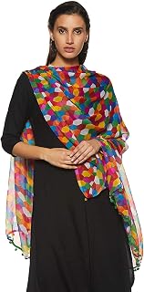 Printed Faux Chiffon Dupattas Multicoloured Women's Dupatta, Scarf, Stole