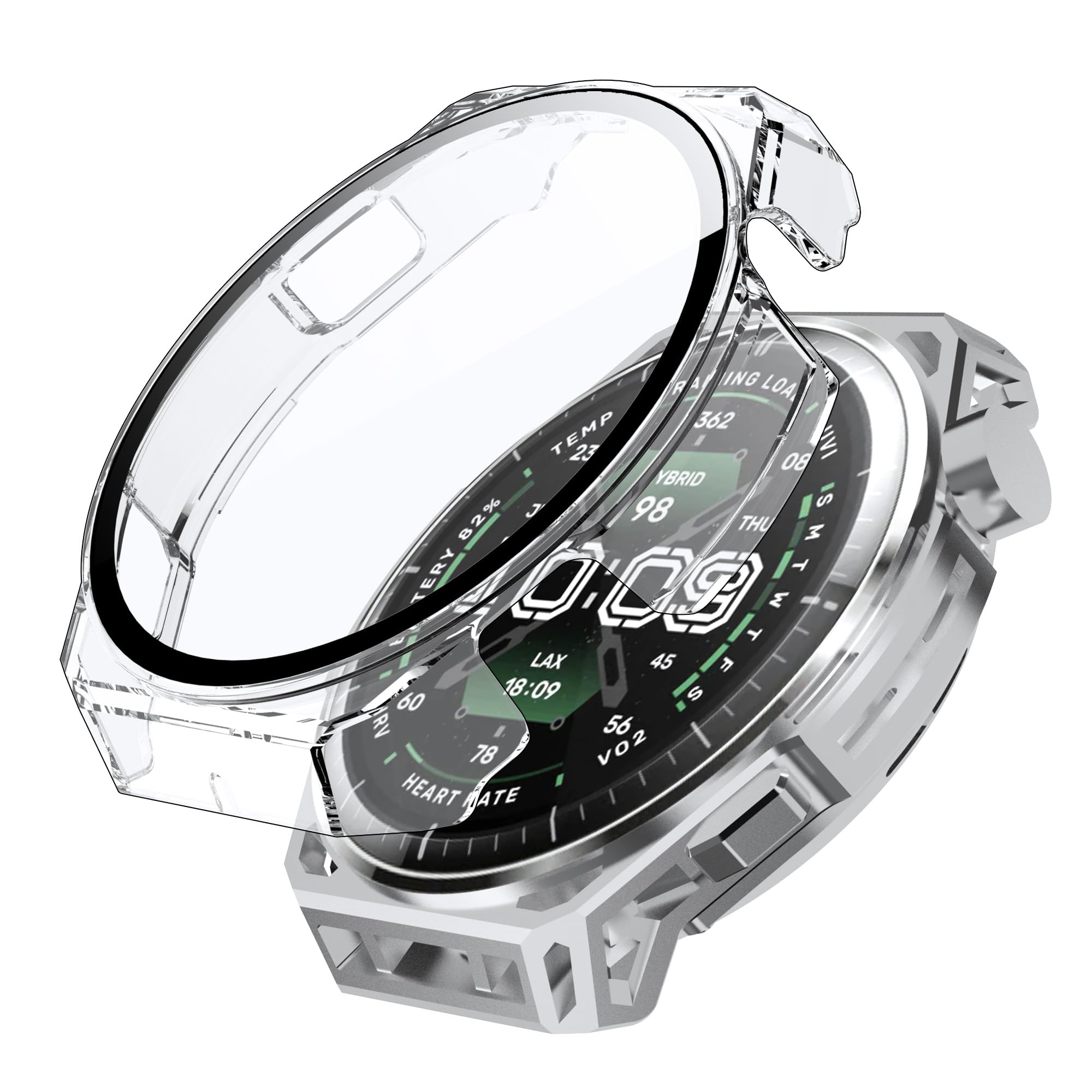 Lemxiee Funda para Amazfit Balance 3 Case con Cristal Templado Protector Pantalla