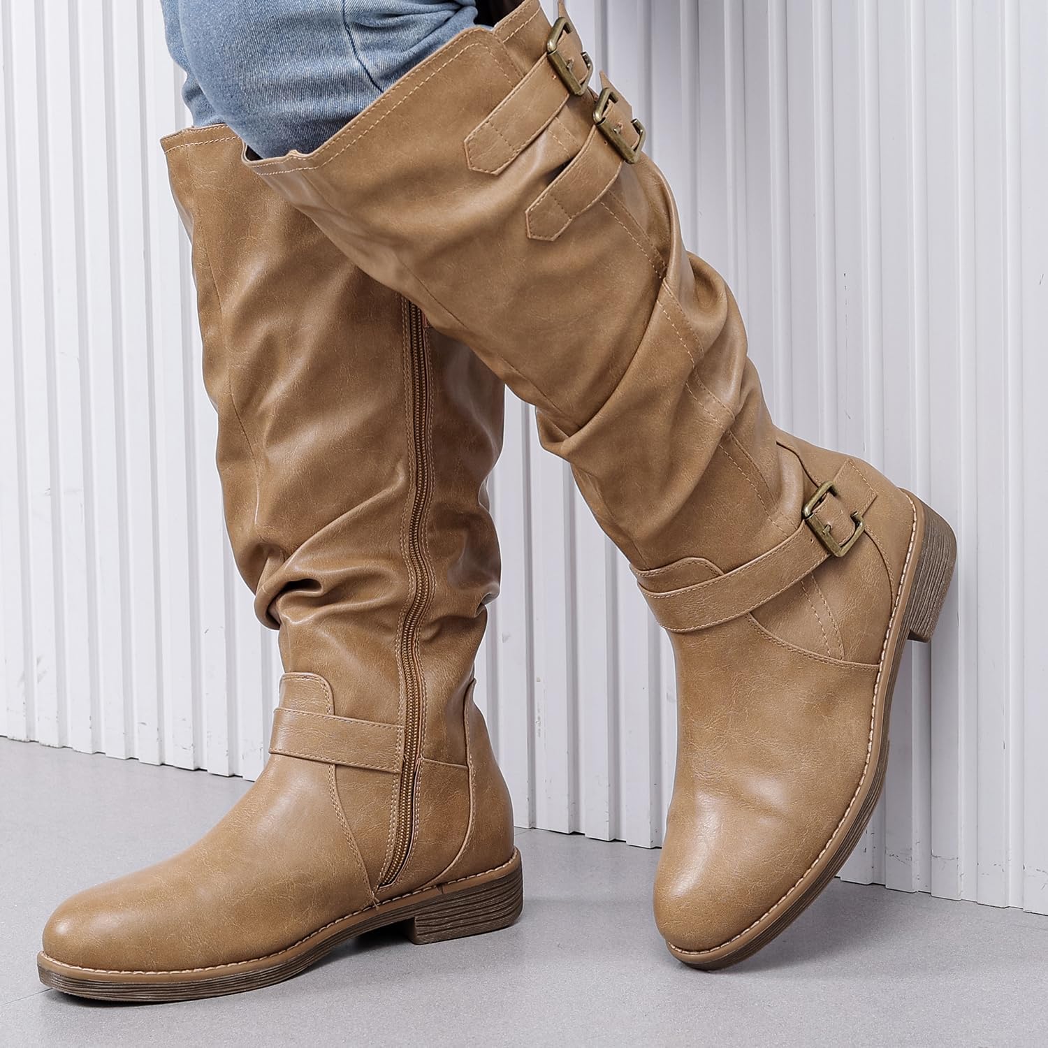 Luoika Women's Extra Wide Calf Knee-High Boots - Image 2