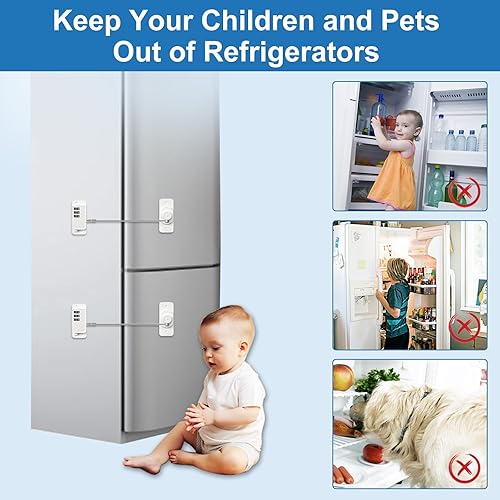Miniatura 2 de Cerradura de refrigerador Combinación AOSITE Cerradura de refrigerador para niños Adhesivo Congelador Cerradura de puerta Seguro para Niños